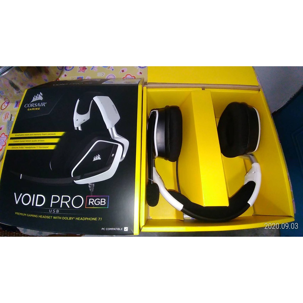 海盜船 VOID PRO RGB 電競耳麥(白)/有線/USB/杜比7.1