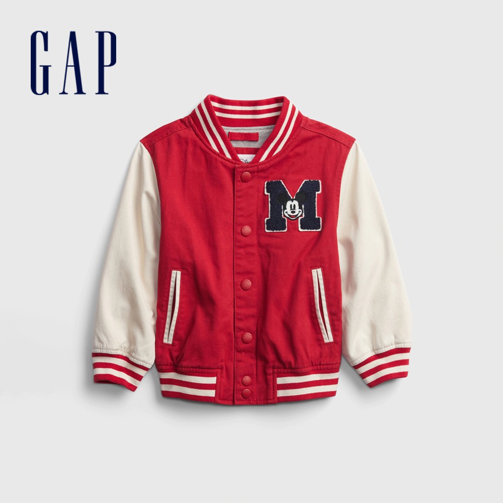 Gap 男幼童裝 Gap x Disney迪士尼聯名 撞色棒球外套-紅色(681563)