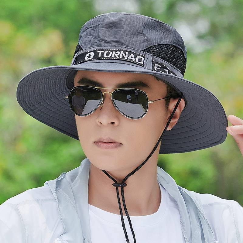 帽子男遮陽夏季釣魚夏草帽戶外登山太陽大帽簷漁夫男士夏天防曬帽 輕便透氣 可折疊方便攜帶 | BeeCost