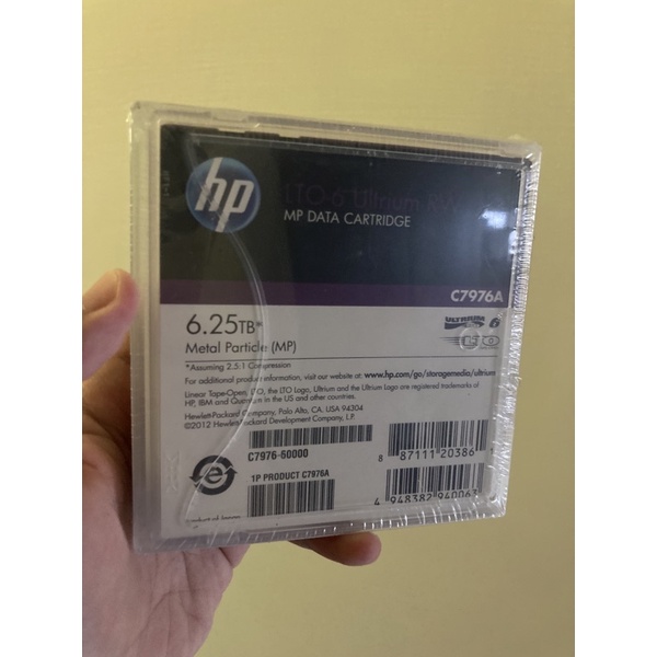 正版全新 HP LTO6 Ultrium 6.25TB 磁帶 C7976A （磁帶機