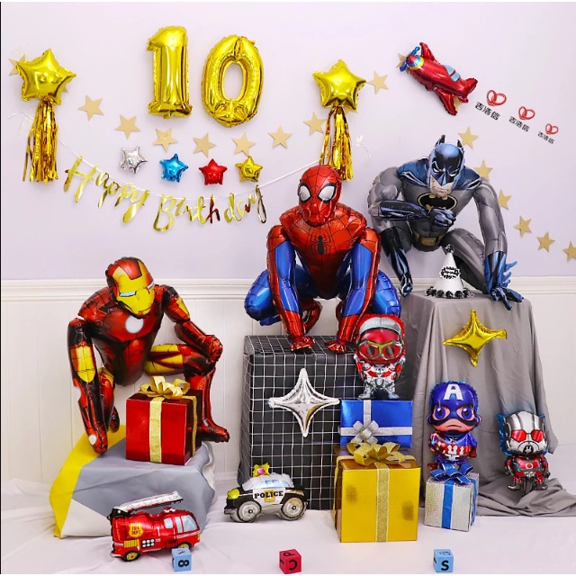 大號 3D 蜘蛛俠冷凍艾爾莎嬰兒淋浴鋁箔氣球兒童生日派對裝飾