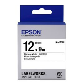 EPSON LK-4WBN S654401標籤帶(一般12mm)白底黑字