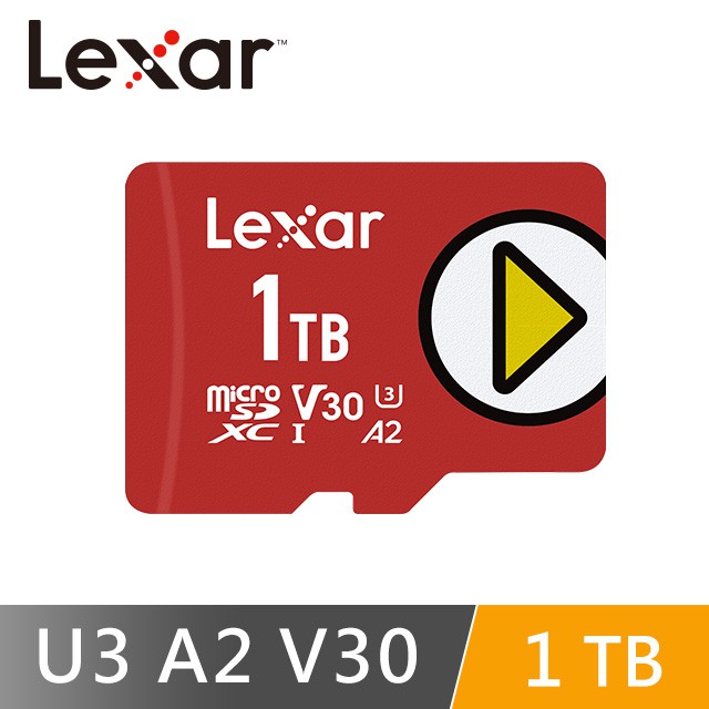 北車 Lexar® 1TB 1T PLAY micro SDXC™ UHS-I (U3) (A2) (V30) 記憶卡