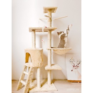 精選貓爬架 ❤️貓架貓爬架貓窩貓樹一體網紅貓咪爬架通天柱跳台抓柱大型玩具用品