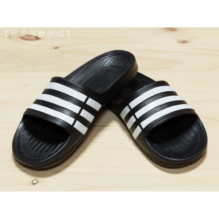 【乖乖平價運動】Adidas Duramo Slide 愛迪達 男 黑白 柔軟舒適 運動拖鞋 G15890 (428)