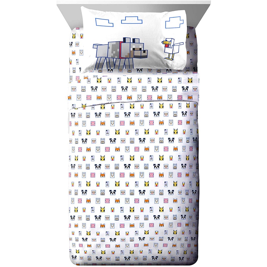 預購👍正版空運👍美國迪士尼 Minecraft  麥塊 棉被 單人 雙人 枕頭套 床包 床單 床組 雙人