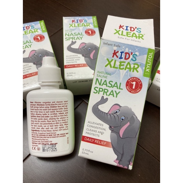 ［代購現貨］Kid‘s Xlear，生理鹽水鼻腔噴霧劑，0.75 液量盎司（22 毫升）鼻塞噴劑 花粉熱 鼻過敏