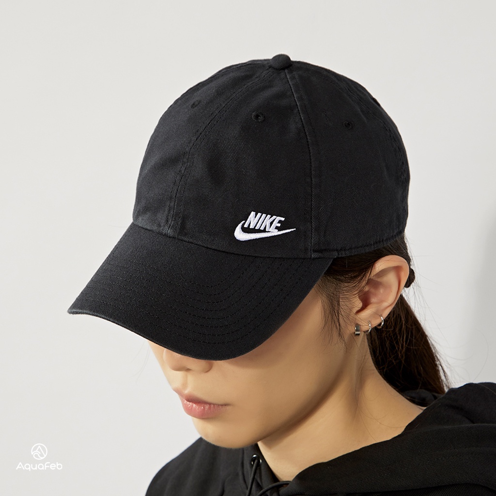 Nike Heritage86 黑 經典 刺繡 小LOGO 休閒 老帽 AO8662-010