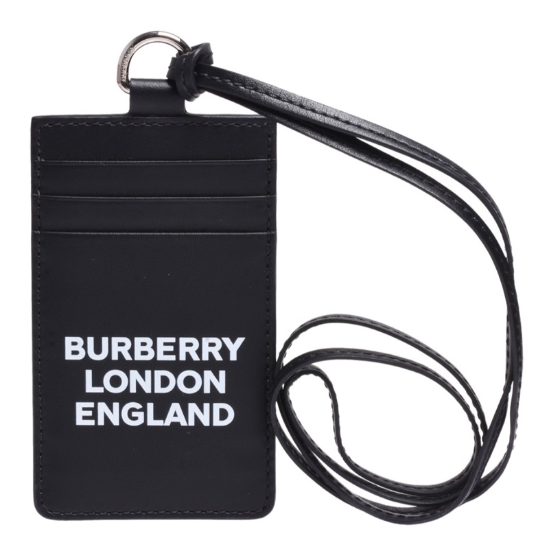 BURBERRY 經典 品牌 LOGO 小牛皮 證件 卡片夾 黑色 通勤包