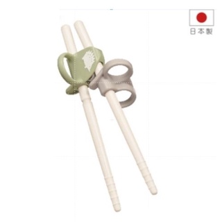 Combi康貝 三階段彈力學習筷(左手-刺蝟綠)附收納袋