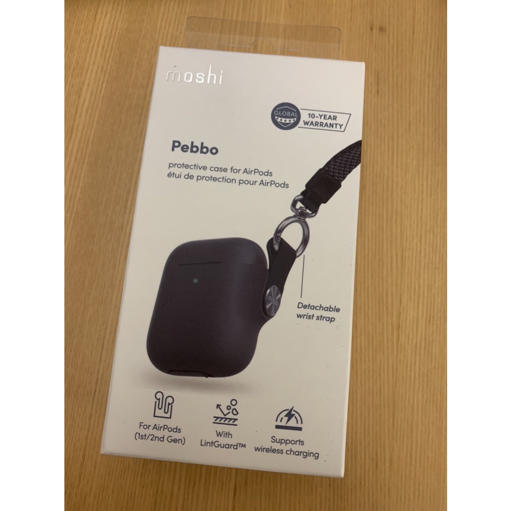 Moshi Pebbo for AirPods 藍牙耳機充電盒保護套 (1,2代通用)(附可拆式腕帶)