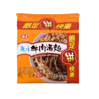 味王原汁牛肉麵(袋)82g克 x 5【家樂福】