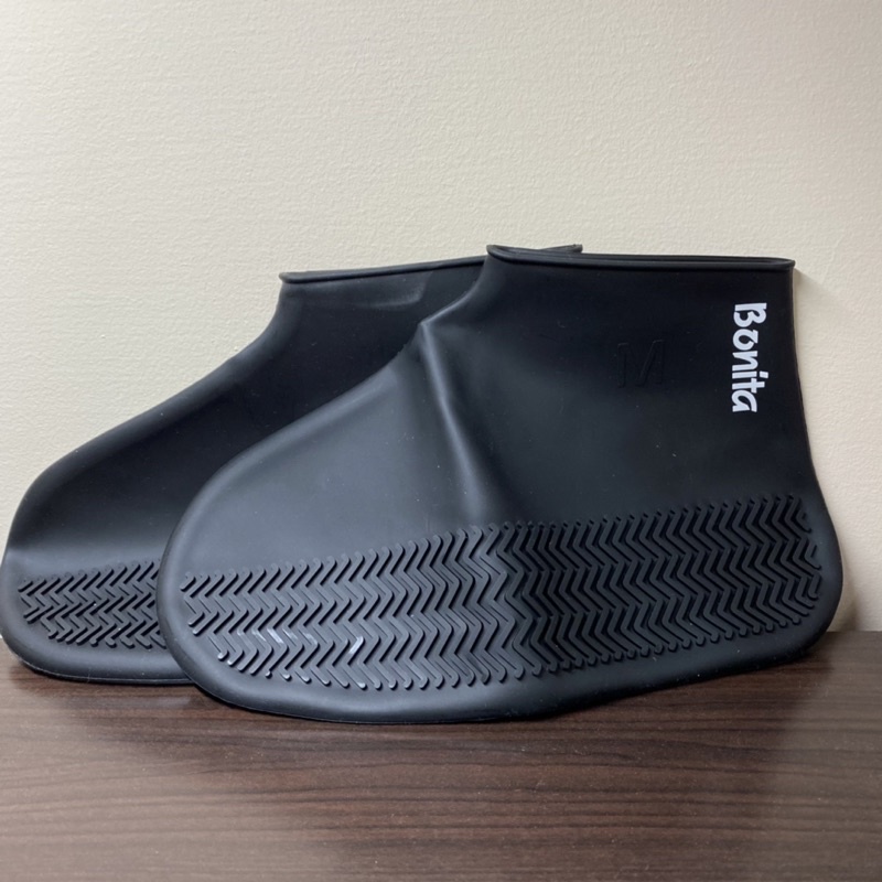 Bonita 矽膠雨鞋套 矽膠加厚防水雨鞋套 全新 專櫃雨鞋套 走路適用 鞋套 黑色 全新 機車雨鞋套