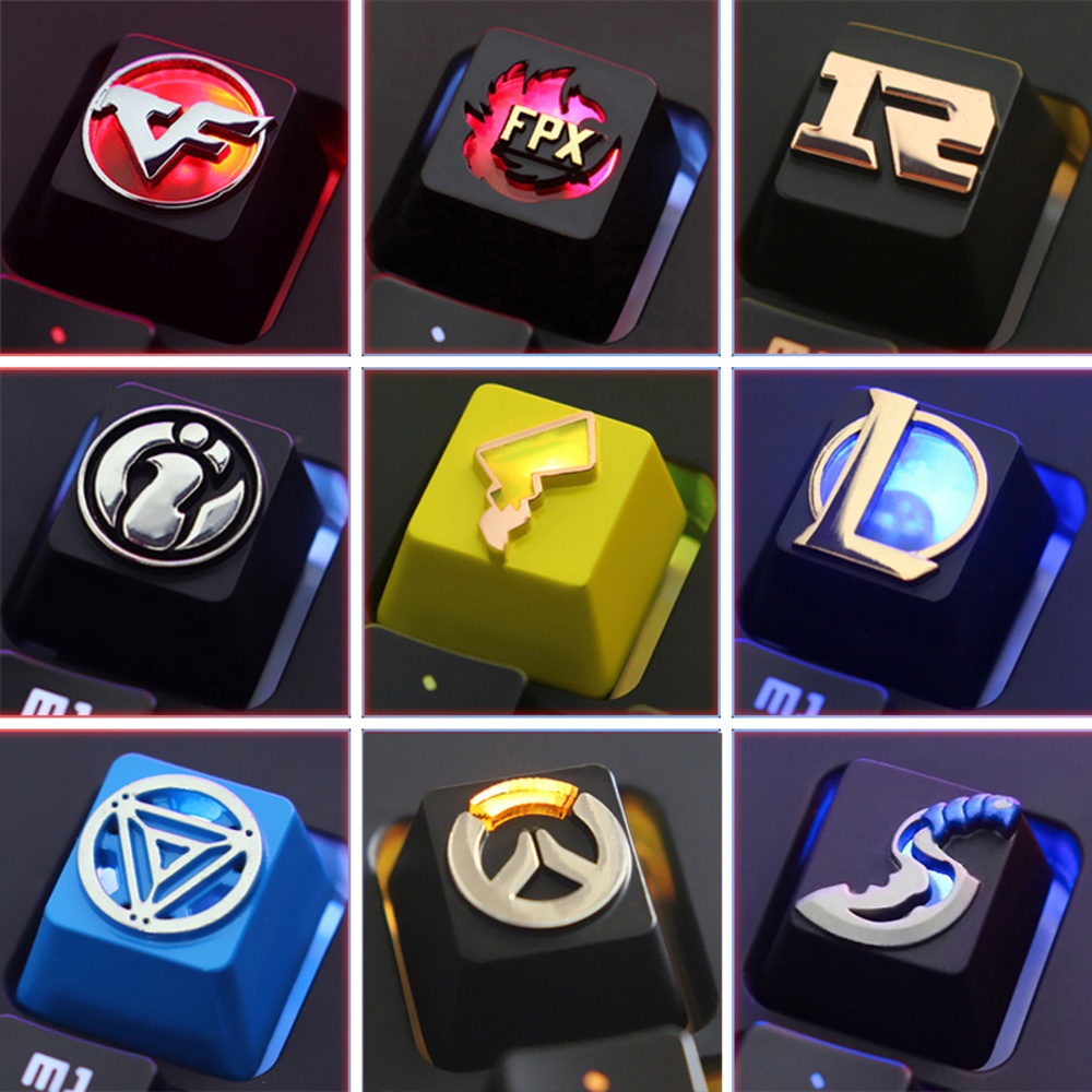 個性鍵帽fpx Ig Rng戰隊cf穿越火線遊戲機械鍵盤鋅鋁合金金屬個性透光鍵帽透光鍵帽 金屬鍵帽 回車鍵 空白鍵