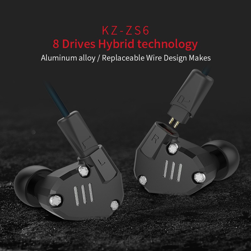 Kz Zs6 6 驅動器混合金屬入耳式耳機 Vs Zs7 Zs5 Zs4 Zs3 Zs3E Zst 耳機