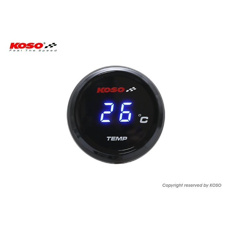 【貝爾摩托車精品店】KOSO 溫度表 水溫表 LED 油溫表 數字顯示 圓型 超薄型 水溫錶 油溫錶 藍色/紅色