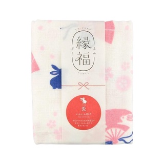 緣福 純棉多用途毛巾 手拭巾 - 兔和扇 [偶拾小巷] 日本製