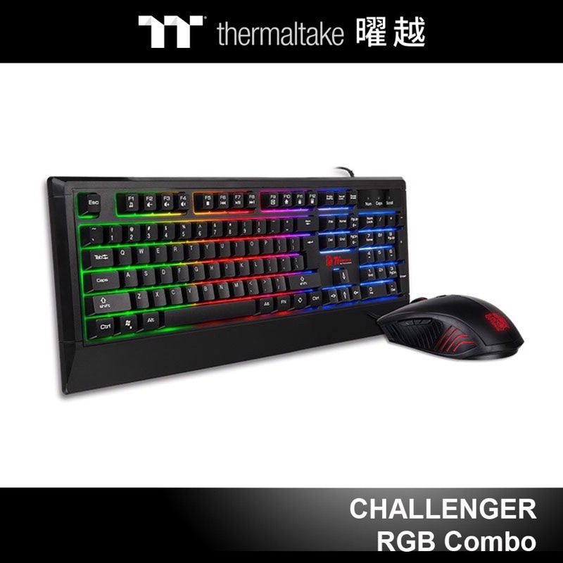 （全新未拆封）中英鍵 曜越 挑戰者 Challenger RGB背光 薄膜式 電競鍵盤滑鼠組