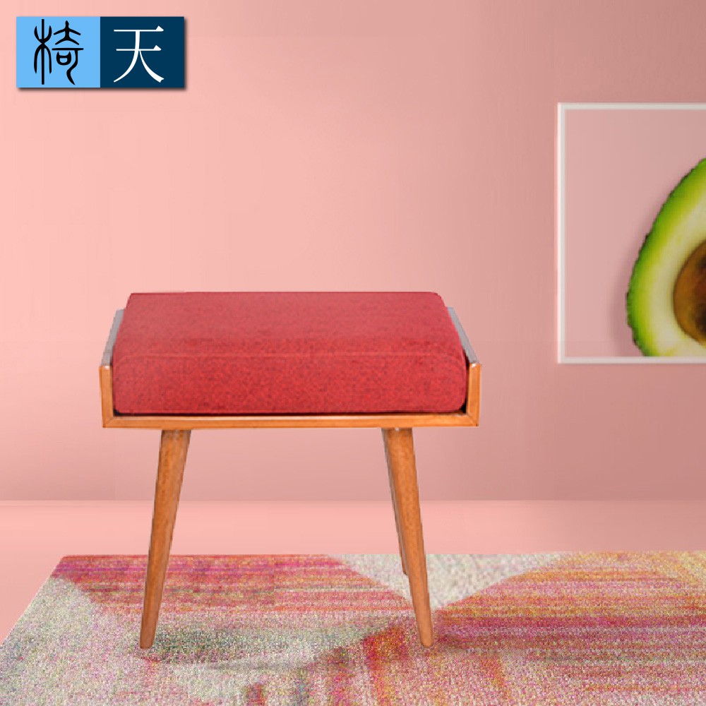 [客尊屋-椅天]Aurora 歐若拉實木兩用造型長板凳-紅色