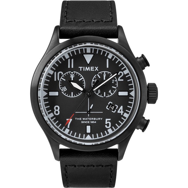 【TIMEX】天美時xTODD SNYDER聯名限量Waterbury 雙眼計時腕錶(黑 TXTW2R12700)