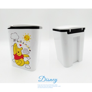 Disney 迪士尼 小熊維尼 按壓式 餅乾垃圾桶 收納桶 桌上收納