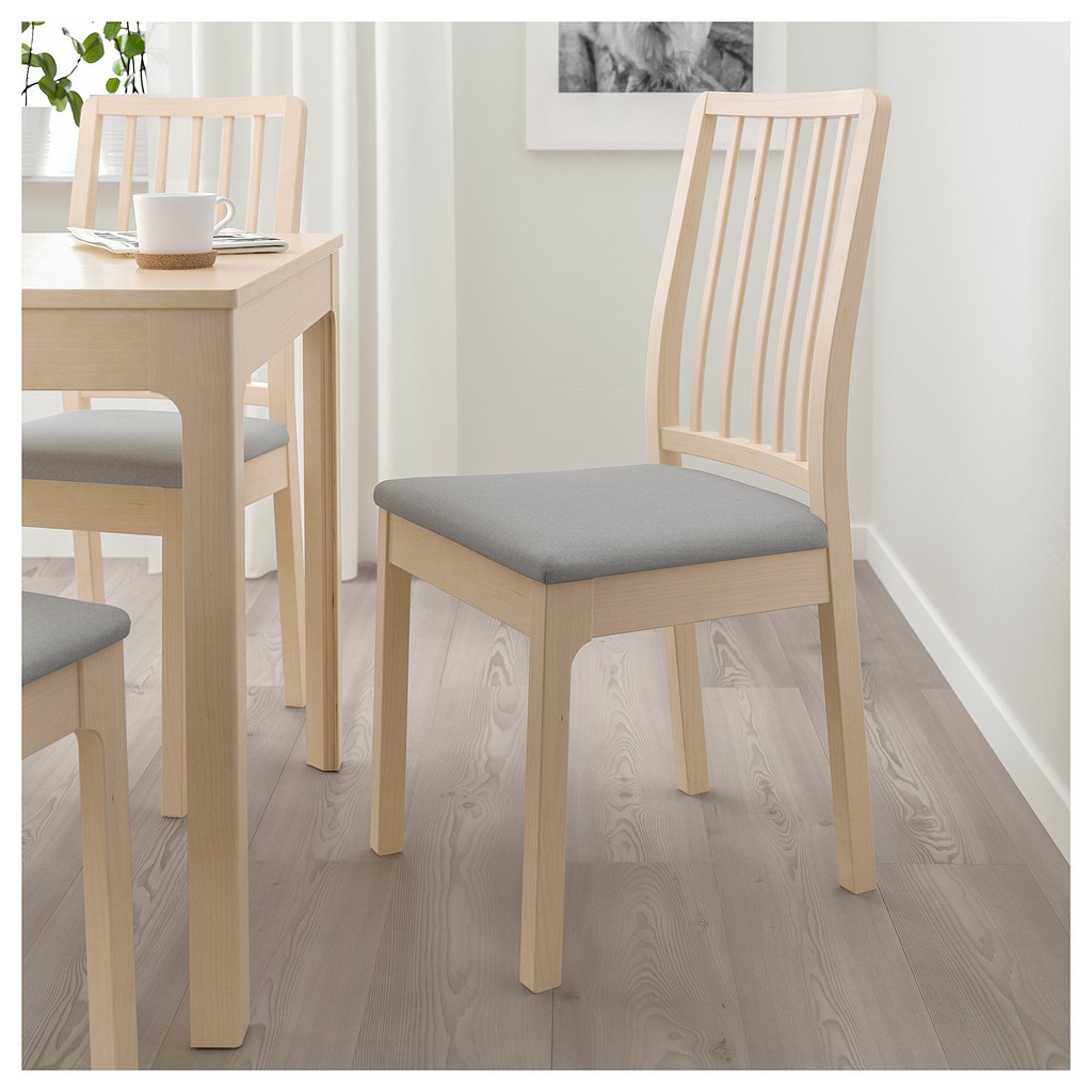 北歐工業LOFT風格IKEA宜家EKEDALEN餐椅木製椅休閒椅工作椅/淺灰/樺木/二手八成新/原$1690特$1100
