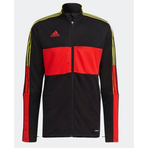 【adidas】男款 TIRO 運動夾克 （黑／鮮紅／酸性黃色、S號*1）- GN5546