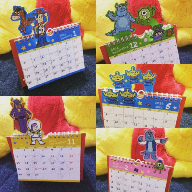 插畫風造型立體紙卡 / 玩具總動員 / 怪獸電力公司 / 2016桌曆/掛曆/月曆