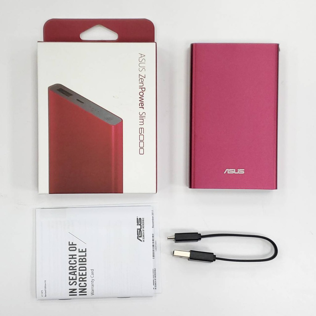 【免運出清】ASUS ZenPower Pocket 6000mAh 輕薄美型行動電源 酒紅色