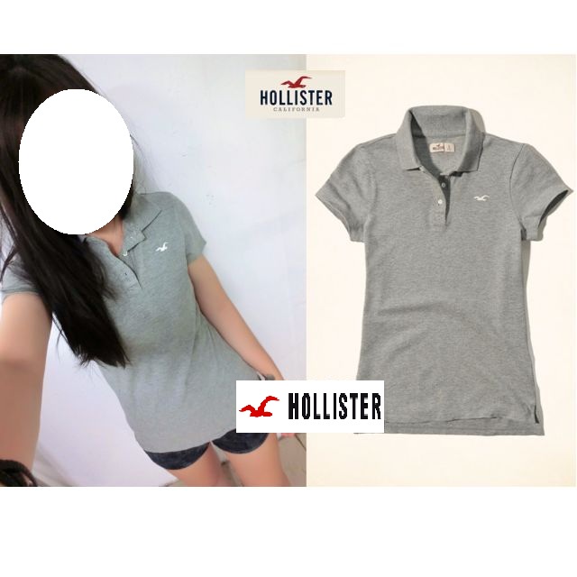 §上鉌嚴選 A&amp;F副牌 Hollister Iconic Slim Polo 海鷗網眼修身版型經典款POLO衫-灰色