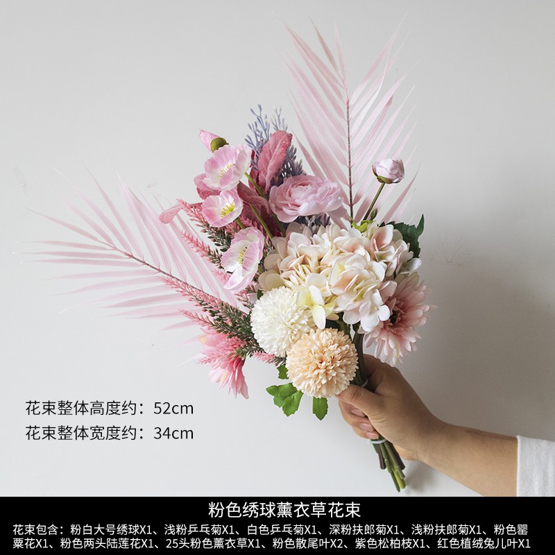 乾燥花 仿真花 擺件 手紮假花花束黑白色燙金花瓶套裝客廳餐桌仿真絹花花藝裝飾擺件 蝦皮購物