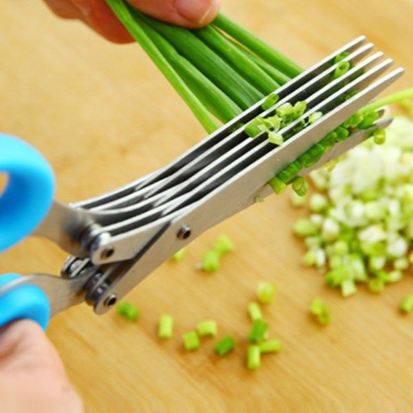 多層廚房多功能不銹鋼五層蔥花剪刀神器韭菜香菜切蔥刀碎紙切碎菜