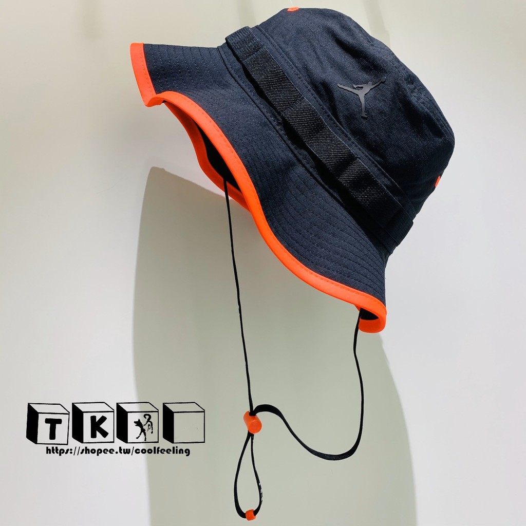 [TAKAO打狗] NIKE JORDAN 漁夫帽 黑色橘邊 鐘型帽 遮陽帽 基本款 網布 CT0236-010