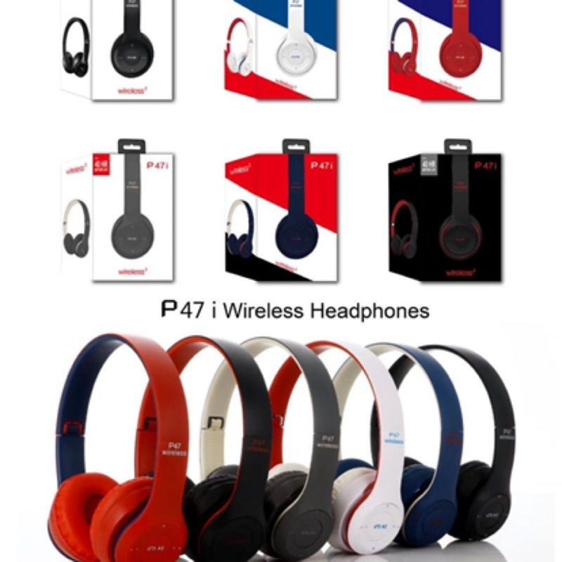台灣現貨😇＜p47＞無線藍芽耳機＜耳罩式耳機＞黑紅色