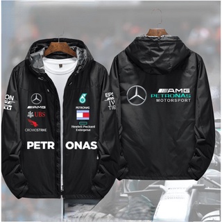 F1 Mercedes-AMG Team賽車服Russell Hamilton訂製防風夾克連帽外套