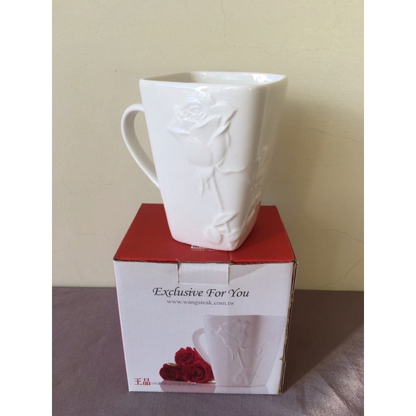 【全新】 🌹 玫瑰 浮雕 馬克杯 水杯 茶杯 咖啡杯 杯子 辦公室水杯 花 造型 杯 玫瑰花 白色
