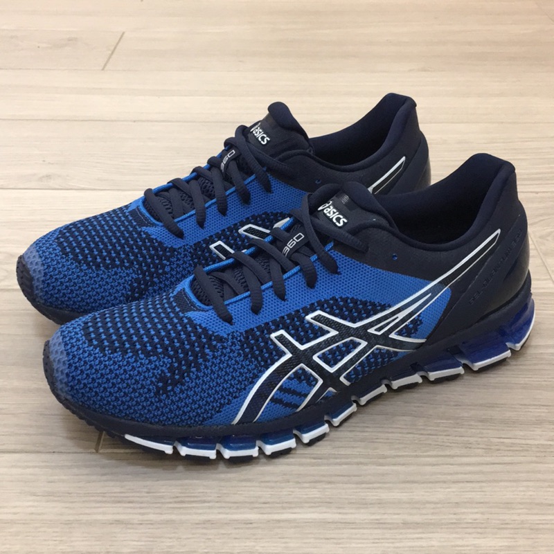 《TNT》ASICS GEL-QUANTUM 360 KNIT 男 專業 吸震緩衝 慢跑鞋 藍黑 T728N-5843