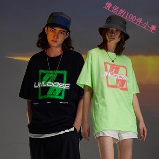 【COUPLE】💕💕新款美式潮流簡約上衣休閒情侶裝小眾寬鬆圓領短袖t恤