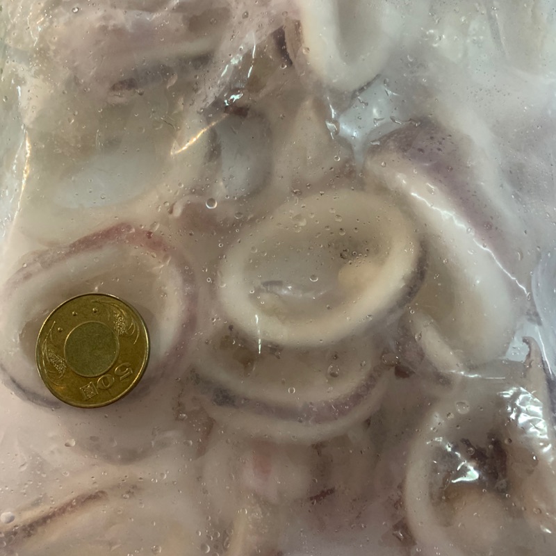 （活水堂海產）熟凍帶皮魷魚圈 一包500g選用最新鮮的魷魚分切#鮮甜Q彈#炒三鮮