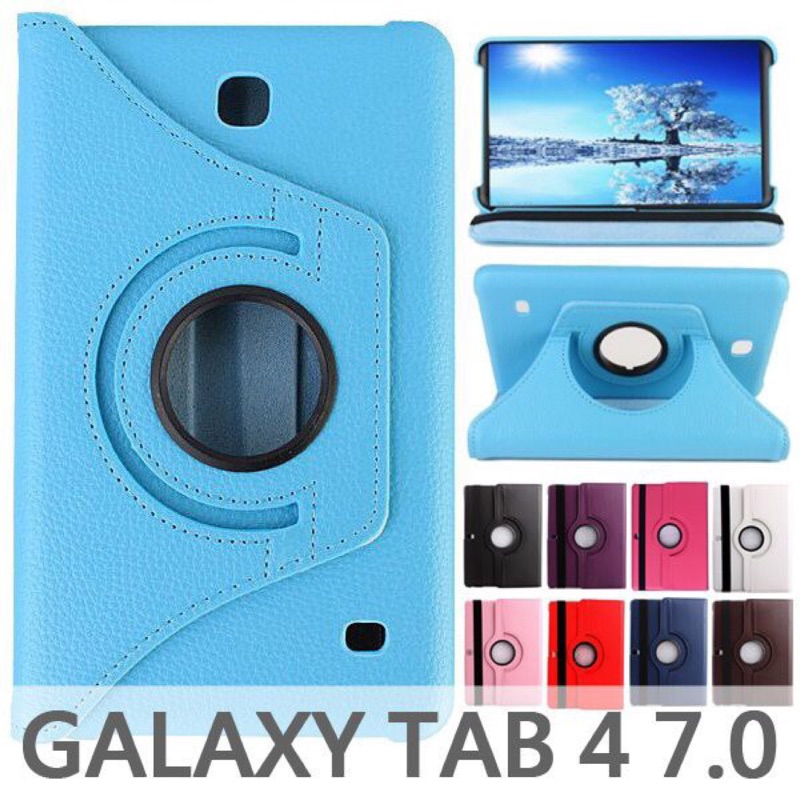 （藍）三星Samsung Galaxy Tab4 7.0 T235Y T2397 可立式360度旋轉平板保護套