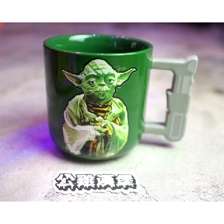 「Starwars Star Wars 星際大戰 尤達大師 軍綠色 造型馬克杯 馬克杯 500ml @公雞漢堡