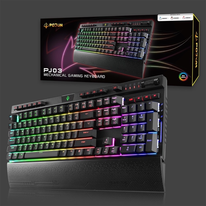 POJUN PJO 電競鍵盤機械式鍵盤 青軸 電競 RGB