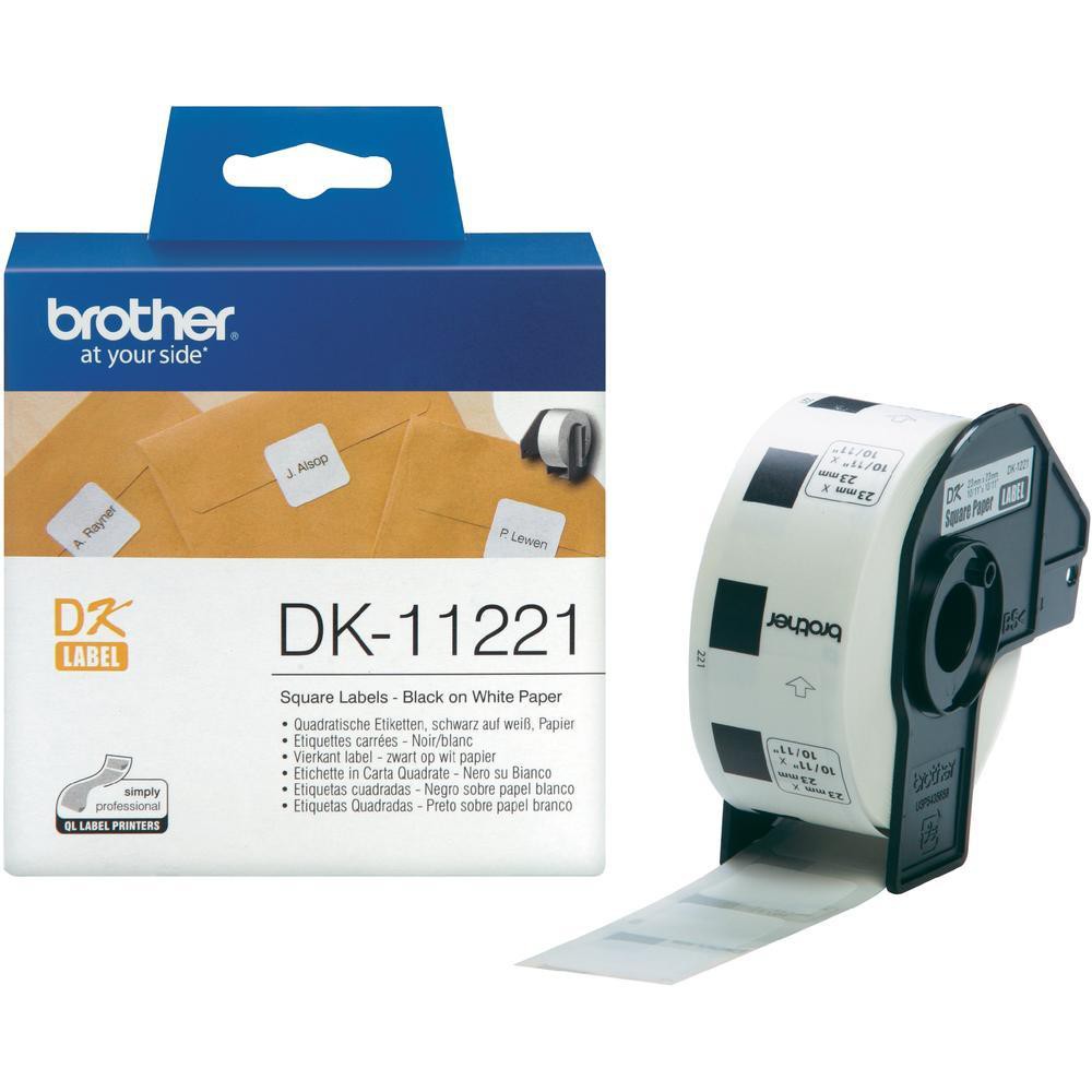 Brother DK-11221 定型標籤帶 (23x23mm 白底黑字) 耐久型紙質 現貨 廠商直送