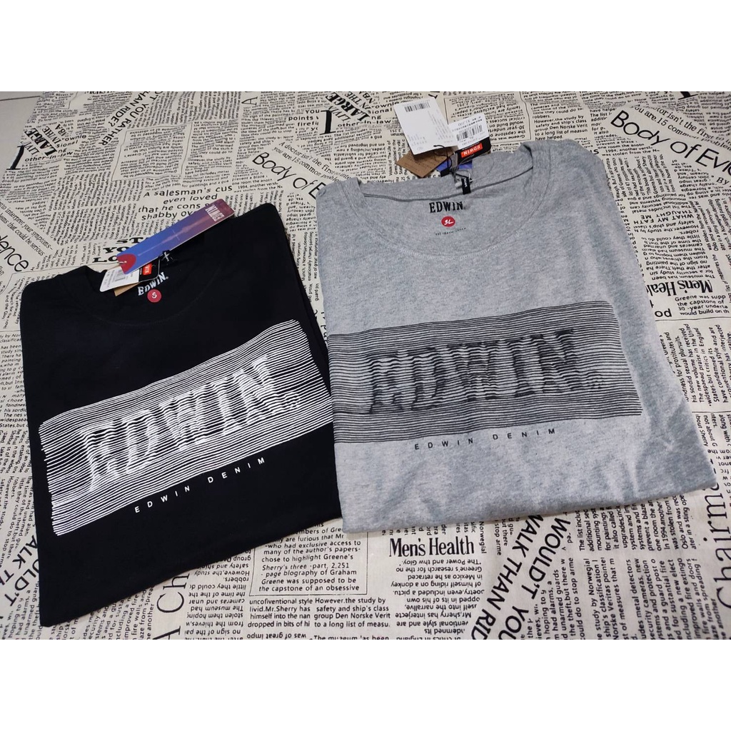 特價(正品)代購EDWIN鑀德恩  男生 線稿波紋LOGO 短袖 T恤-東京系列