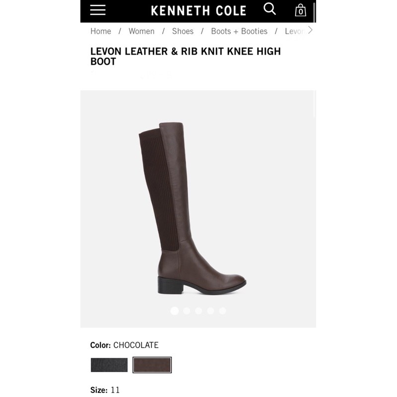 Kenneth Cole New York Levon Boot 大尺碼皮長靴