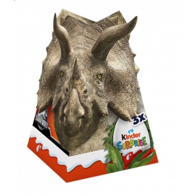 全新現貨 健達出奇蛋 Kinder 侏羅紀公園 恐龍 舊款 3入組 建達 巧克力 舊版 暴龍 三角龍 迅猛龍 侏儸紀世界