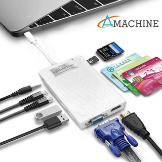 絕對低價! 【Amachine】TYPE C 3.1極速PD 11合1 HUB 白色 報稅/晶片讀卡/多功能