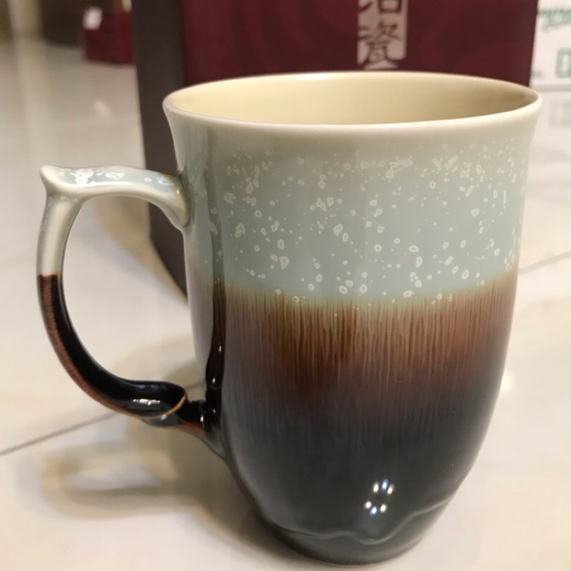 乾唐軒遠紅外線活瓷—雪晶馬克杯（莫蘭迪灰款）茶杯  咖啡杯 水杯 (適合當送禮物禮品) 容量約 380ml
