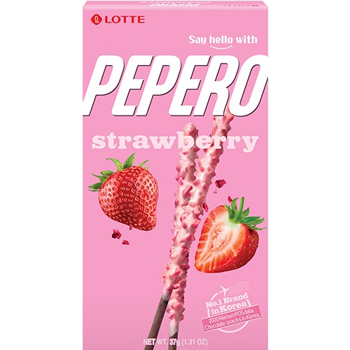 LOTTE Pepero雙層巧克力棒草莓韓版40g【愛買】