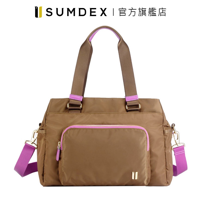 Sumdex｜上班族多夾層托特包 NOD-752TK 咖啡色 官方旗艦店